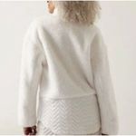 Athleta New S Cozy Sherpa Snap Sweatshirt Magnolia White Small Oversized Photo 1