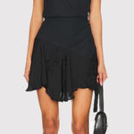 Free People Dress Black Jazzy Jersey Mini Lace Trim A Line Soft Grunge Small Photo 0