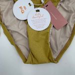 PQ SWIM PILYQ Bikini Bottoms Size Small Haven Tie Full String Swim NWT Shimmer Yellow Photo 9