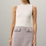 Ted Baker Mayumid Mixed Media Tweed Mock Neck Tank Mini Dress Size 6 Photo 1