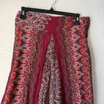Boho Palazzo Pants Womens Small Floral Mandala Wide Leg Lightweight Rayon Flowy‎ Red Photo 2