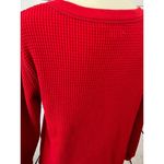 Madewell  long sleeve‎ thermal shirt Red waffle knit Vneck Christmas Small Blouse Photo 7