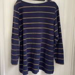 Charter Club Woman Weekend 2X long sleeve navy top glittery gold stripes high-lo Photo 3