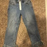 ZARA Denim Fringe Pants  Photo 0