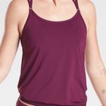 Athleta Cross Back Blousy Swim Tankini Plum 36 B/C Swim Top Medium Photo 0