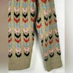 Cider NWT Sweater Arrow Striped Cozy Soft Fuzzy Boho V-Neck Pullover Size M Photo 1