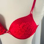 Victoria's Secret Victoria’s Secret Red Lace Bombshell Plunge Push-up Bra Photo 1