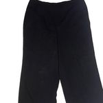 Talbots  Women’s Black Wide-Leg Cropped Pants Size 18 Elastic Waist Belt Loops Photo 0