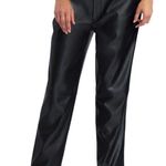 H by Halston New Halston Faux Leather High Rise Straight Leg Ankle Pants Black Photo 0
