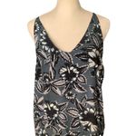 Faithfull the Brand Blue Floral Leaf Patterned Sleeveless Tank Top Blouse Photo 0