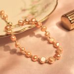 Pink freshwater pearl adjustable slider bracelet Photo 1