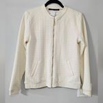 Ivanka Trump Ivory Bomber Jacket with Textured Fabric Size 6 Photo 0