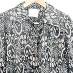 Doncaster  Black And Gold Floral Cropped Button Blazer With Shoulder Pads Photo 1