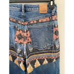 We The Free  People 24 Denim Jean Embroidered Aztec Patchwork Rocky Mountain EUC Photo 9