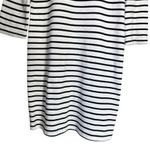 Old Navy  Womens Sz M Black White Stripe T Shirt Dress 3/4 Sleeve Collarless Photo 2