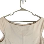 Bailey 44 Cream Cap Short Sleeve Boat Neck Stretch Fitted Blouse Women Sz L Photo 3