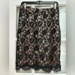 Banana Republic Vintage  | Lace Skirt Black & Blush Pink Lining Size 4 Small S Photo 8