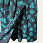 Bar III Women’s Black/Torquois long floral maxi skirt size 8 high slit Photo 2