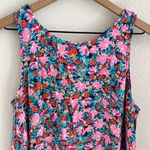 Loft  Floral Bright Dress Coastal Boho Tie Back Medium Petite Photo 1