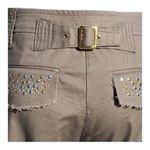 Cache  Embellished Zipper Ankle Adjustable Self Belt Pant Jean New Stretch Sz 8 Photo 3