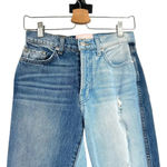 Revice Denim REVICE Two-Tone Yin Yang‎ Distressed Denim High Rise Straight Jeans Size 24 Photo 3