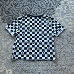 Looney Tunes  Checkered Crop Top Black White Medium Photo 3