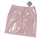 Missguided ‎ Glossy pink Patent Leather mini skirt 6 Barbie futuristic Photo 1
