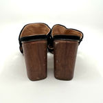 Halston Heritage  Kiera Black Suede Block Heel Sandals 8 US Photo 5