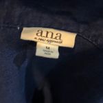 Analili Navy Button Down Shirt Short Sleeve Collared Relaxed‎ Fit Top Photo 5