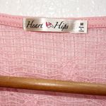 Heart & Hips Heart Hips Pink Fitted Waist Length Lace Floral Short Sleeve Top Photo 4