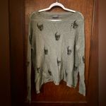 Wooden Ships  Distressed Skull Print Mohair Blend Sweater Photo 1