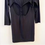 Amour Vert Black Long Sleeve Stretch Lightweight Open Back Shirt Dress Small Photo 4