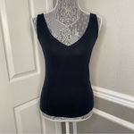 Free People  Womens Black Stretch Jersey Strappy Back Fitted V-Neck Tank Top XS Photo 1