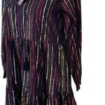 Roller Rabbit  Janni Rainbow Lurex Stripe Tiered Dress Dark Navy Size XS NWT Photo 4