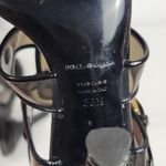 Dolce & Gabbana  Black PVC And Leather Strappy Woven Detail Heel Sandals Sz 38.5 Photo 7