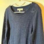 Loft Navy Blue Knit Crew Neck Long Sleeve Sweater Size Small Photo 2