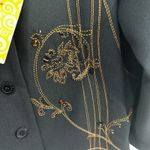Susan Graver  Jacket M Black Gold Embroidered Beaded Career Chic Holiday Evening Photo 6