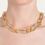 Alexis Bittar New  Gold and Silver Chain Necklace Photo 2