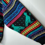 Vintage 80’s 90’s PASTA Colorful Bird Sweater Black Size L Photo 5