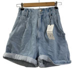 ZARA High Waist Light Blue Women's Shorts NWT Photo 0