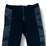 Alice + Olivia  Size 2 Black Front Zip Leather Ponte Combo Leggings C000122264 Photo 3