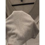 Ralph Lauren Gray Pima Cotton V-Neck Elbow Sleeve T-Shirt Top Womens L Classic Photo 3