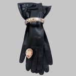 🆕 Genuine Leather Gloves w/Crochet Insert 💥 Black Photo 1