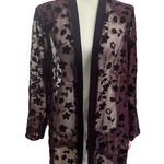 R & M Richards By Karen Kwong VTG Sz 10 Purple Velour Burnout Floral Cardigan Photo 0