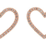Kate Spade NEW YORK Pave Heart Stud Earrings, Rose Gold/Diamond Crystal, NWT Photo 0