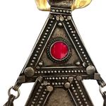 Antique Yemen Ethnic Amulet Triangle Pendant Silver Photo 11