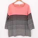 Talbots Woman Coral Black Striped Sweater Nautical Coastal Preppy Plus Size 3X Photo 0