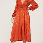 Love, Whit by Whitney Port Jacquard Midi Dress Burnt Orange Small Photo 1