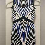 Wow Couture World of Women Black White Blue Geometric Print Bodycon Mini Dress Photo 12