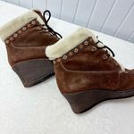 Baretraps  Brown Suede‎ Wedge Boots with Cream Accents Size 10M Photo 7